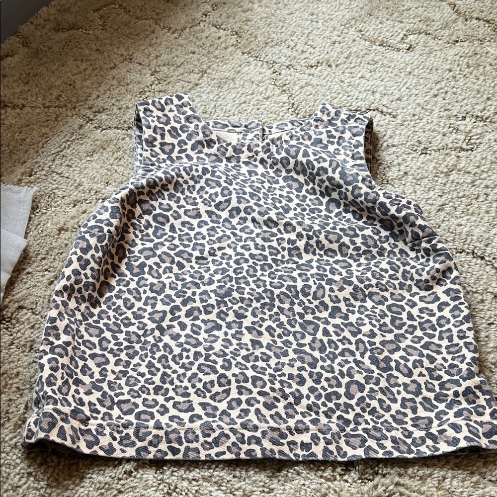 Abercrombie Leopard Print Sleeveless denim top- button back